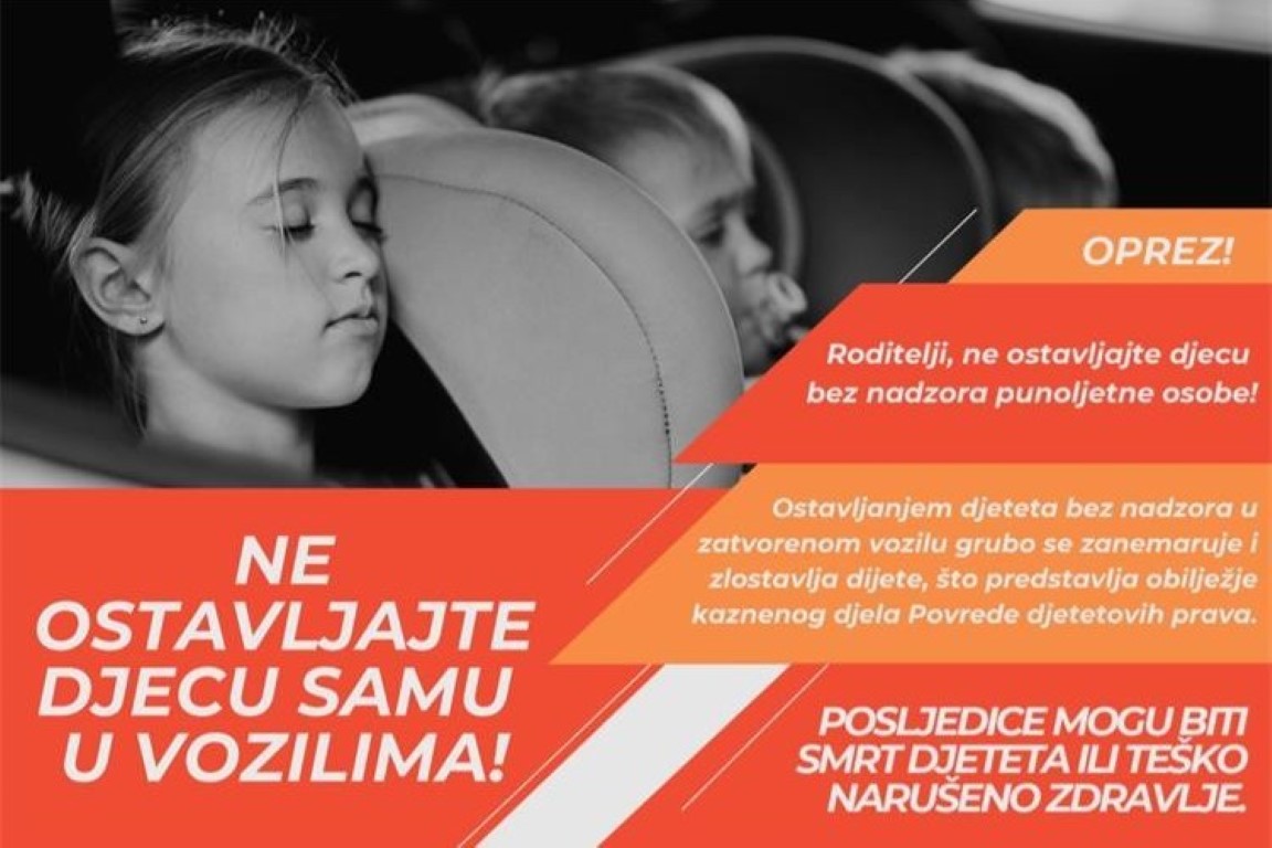 Nakon nemarnog čina u Poreču policija poziva: Ne ostavljajte djecu u vozilima po visokim temperaturama!